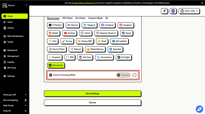 Proof of Humanity Checkbox